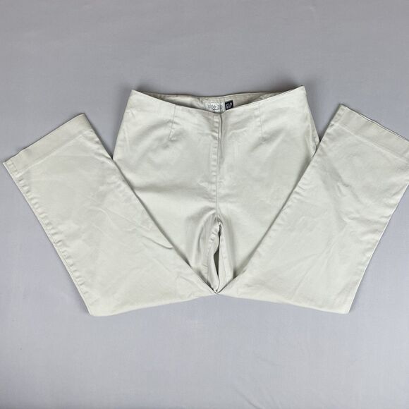 Gap Side Zip Stretch Capri Pants Women’s 8 Khakis Vintage Basic Preppy Essential - Picture 6 of 16